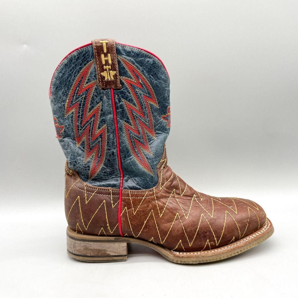 Tin Haul Kids 3 Lightning Fast Boys Western Cowboy Boots Brown Leather